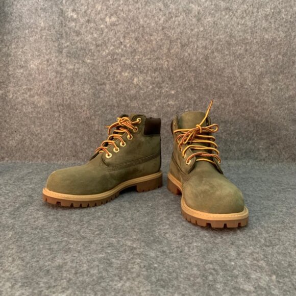 Timberland Green Leather Boys Youth Suede Lace Up Ankle Boots - Picture 4 of 10